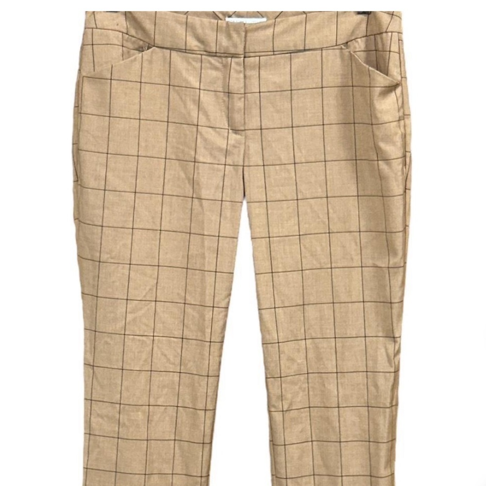 New York & Company Women's Yellow and Gold Plaid Trousers Size 8 Average
